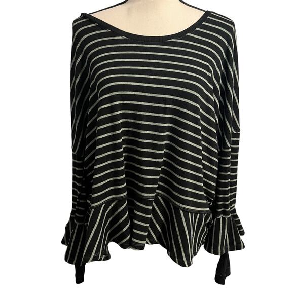 We the Free Women's Boho Festival Round About Striped Long Sleeve Tee Sz L - Picture 2 of 7